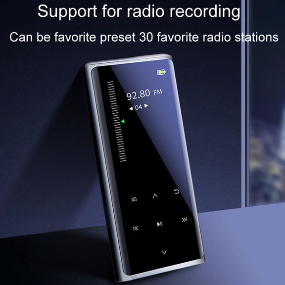 M27 1.8 Inch Bluetooth MP3/MP4 Music Player E-Book Recorder, Size: 16GB(Black)