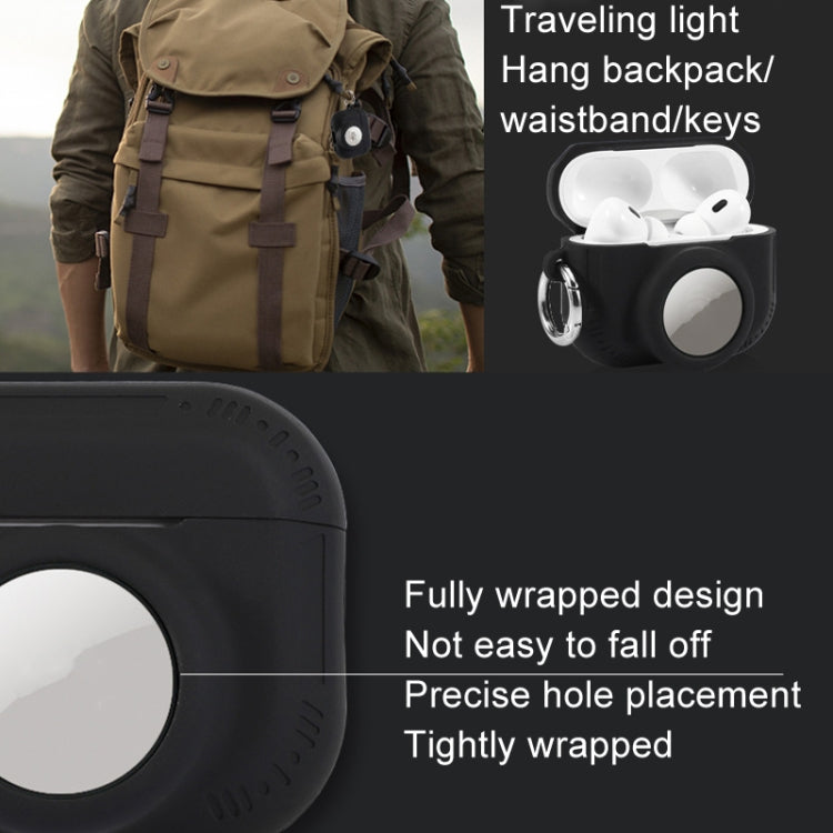 For AirPods Pro 2 / Airtag 2 In 1 All-inclusive Silicone Anti-drop Protection Case(Deep Blue)