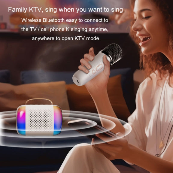 Y5 2 Microphone Portable Bluetooth Speaker Home And Outdoor Wireless Karaoke Audio(Pink)