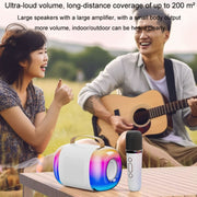 Y5 2 Microphone Portable Bluetooth Speaker Home And Outdoor Wireless Karaoke Audio(Pink)