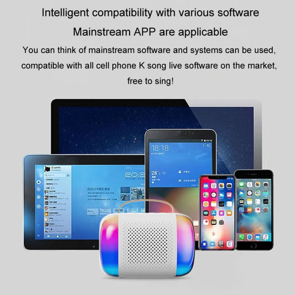 Y5 2 Microphone Portable Bluetooth Speaker Home And Outdoor Wireless Karaoke Audio(White)