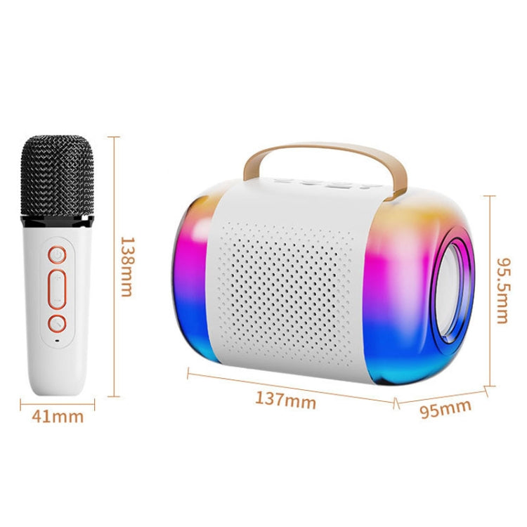 Y5 1 Microphone Portable Bluetooth Speaker Home And Outdoor Wireless Karaoke Audio(Pink)