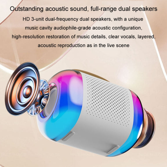 Y5 1 Microphone Portable Bluetooth Speaker Home And Outdoor Wireless Karaoke Audio(Pink)