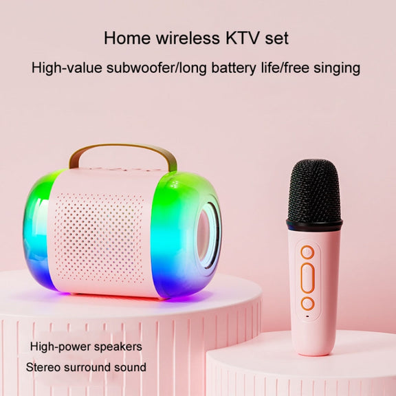 Y5 2 Microphone Portable Bluetooth Speaker Home And Outdoor Wireless Karaoke Audio(Black)