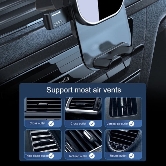 Automotive Navigation Bracket Car Air Vent Phone Fixed Support Clip, Style: Texture Model