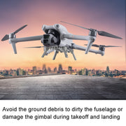 For DJI Air 3 Heightened Landing Gear Body Protection Fall and Crash Proof Folding Extension Kickstand(Gray)