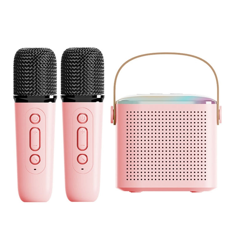 Home Portable Bluetooth Speaker Small Outdoor Karaoke Audio, Color: Y1 Pink(Double wheat) - Microphone by PMC TechLife | Online Shopping South Africa | PMC TechLife | Buy Now Pay Later Mobicred