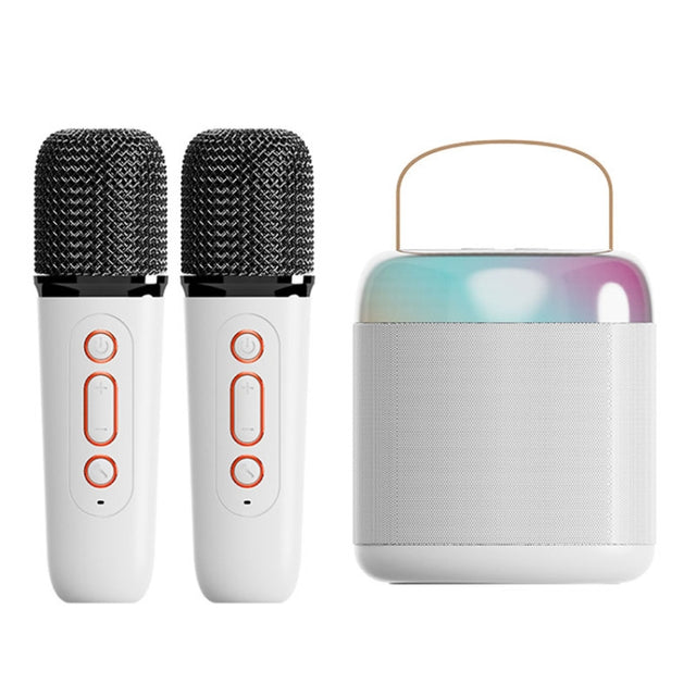 Home Portable Bluetooth Speaker Small Outdoor Karaoke Audio, Color: Y2 White(Double wheat)