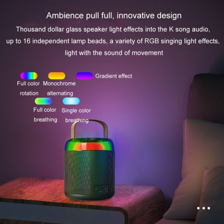 Home Portable Bluetooth Speaker Small Outdoor Karaoke Audio, Color: Y1 Pink(Double wheat)