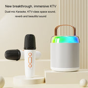 Home Portable Bluetooth Speaker Small Outdoor Karaoke Audio, Color: Y1 Pink(Double wheat)