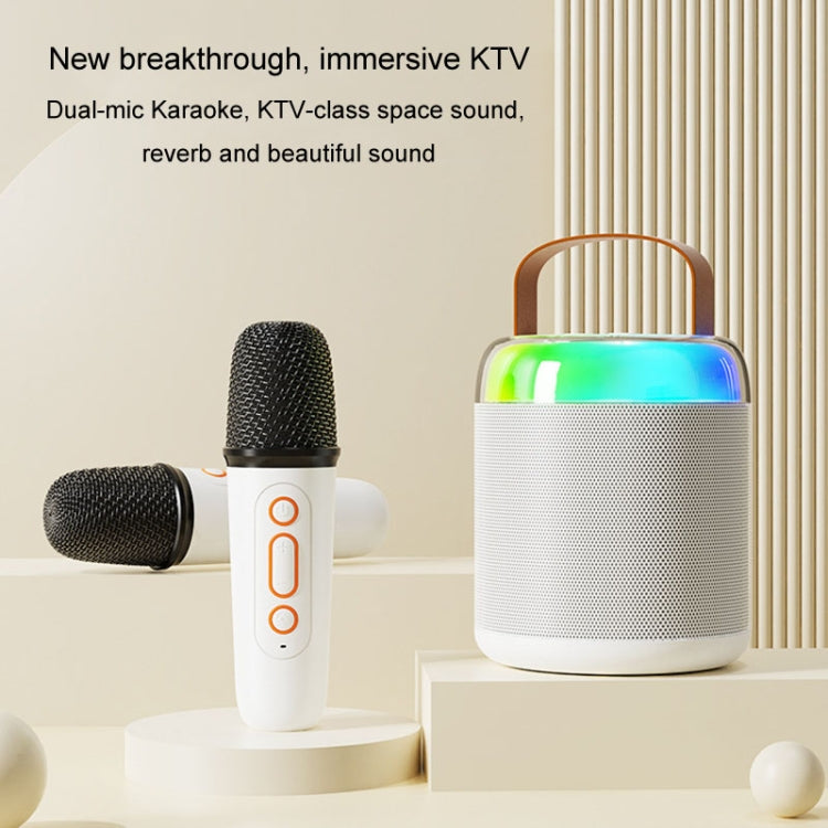 Home Portable Bluetooth Speaker Small Outdoor Karaoke Audio, Color: Y1 Pink(Double wheat)