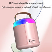 Home Portable Bluetooth Speaker Small Outdoor Karaoke Audio, Color: Y1 Pink(Double wheat)