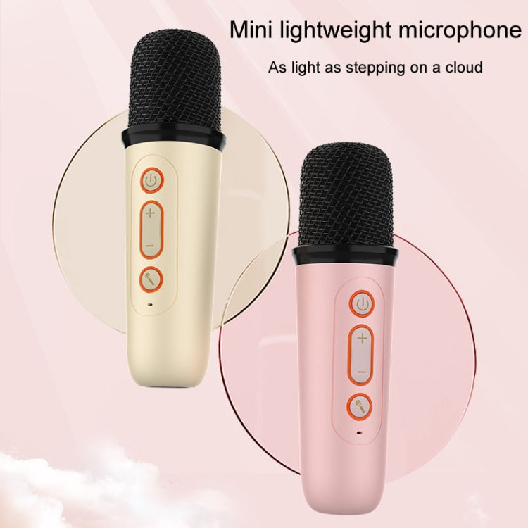 Home Portable Bluetooth Speaker Small Outdoor Karaoke Audio, Color: Y2 White(Double wheat)