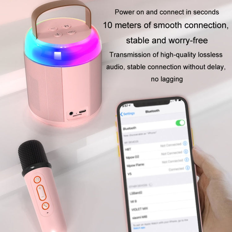 Home Portable Bluetooth Speaker Small Outdoor Karaoke Audio, Color: Y1 White(Double wheat)