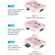 3 In 1 Type-C Docking Station USB Hub For iPad / Phone Docking Station, Port: 3H HDMI+PD+USB3.0 Pink