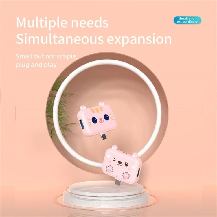 3 In 1 Type-C Docking Station USB Hub For iPad / Phone Docking Station, Port: 3H HDMI+PD+USB3.0 Pink - USB HUB by PMC TechLife | Online Shopping South Africa | PMC TechLife | Buy Now Pay Later Mobicred