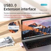 3 In 1 Type-C Docking Station USB Hub For iPad / Phone Docking Station, Port: 3H HDMI+PD+USB3.0 Pink