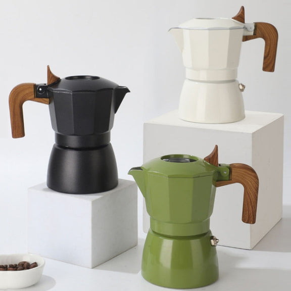 100ml Dual Valve Mocha Pot Espresso Machine Outdoor Coffee Brewing Pot Extraction Tool(Black)