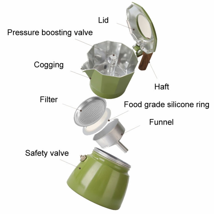 100ml Dual Valve Mocha Pot Espresso Machine Outdoor Coffee Brewing Pot Extraction Tool(Black)