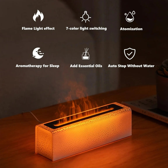 Lava Flame Aromatherapy Machine Air Atomizing Humidifier With Colorful Light, Model: DQ711 Pro White