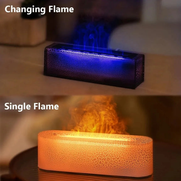 Lava Flame Aromatherapy Machine Air Atomizing Humidifier With Colorful Light, Model: DQ711 Pro White