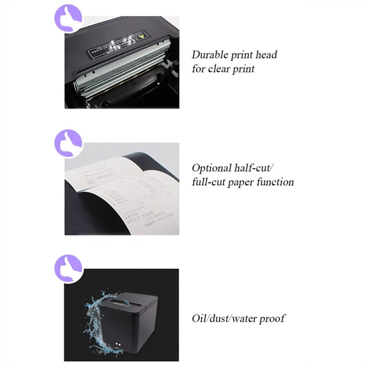 80mm USB+Network Port Thermal Receipt Printer Store Cashier Printer(UK Plug) - Printer by PMC TechLife | Online Shopping South Africa | PMC TechLife | Buy Now Pay Later Mobicred