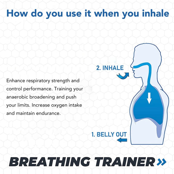 Breathing Exerciser Trainer Adjusts Resistance Lung Capacity Strengthener(Black)