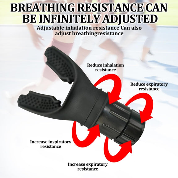 Breathing Exerciser Trainer Adjusts Resistance Lung Capacity Strengthener(Black)