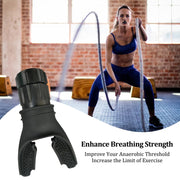 Breathing Exerciser Trainer Adjusts Resistance Lung Capacity Strengthener(Black)