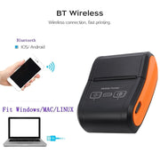 58mm Portable Logistics Takeaway Receipt Bluetooth Thermal Printer(UK Plug)