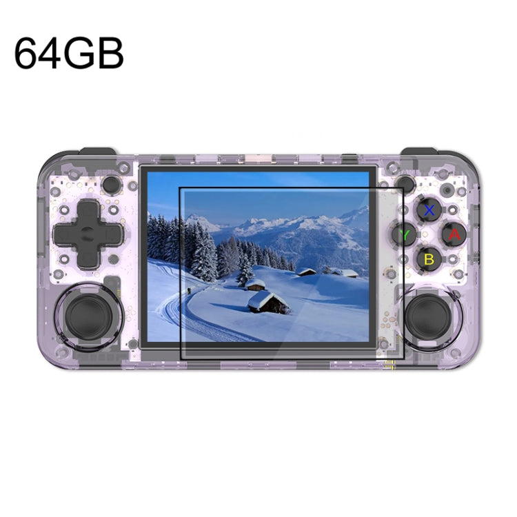 ANBERNIC RG35XX H Handheld Game Console 3.5 Inch IPS Screen Linux System 64GB(Transparent Purple) - free shipping - PMC Jewellery - Order now!