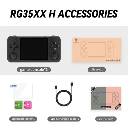 ANBERNIC RG35XX H Handheld Game Console 3.5 Inch IPS Screen Linux System 64GB+128GB(Transparent White) - free shipping - PMC Jewellery - Order now!