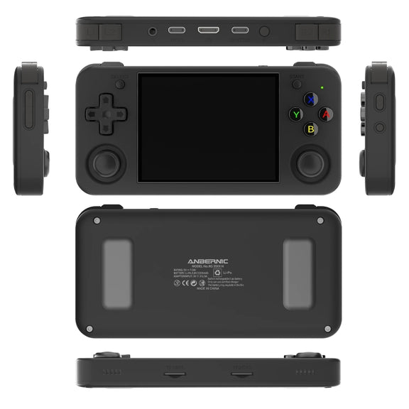 ANBERNIC RG35XX H Handheld Game Console 3.5 Inch IPS Screen Linux System 64GB+128GB(Black)