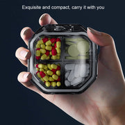 Portable Mini Compartmentalized Sealed Pill Box Weekly Morning And Evening Pill Capsule Dispensing Box, Style: 6 Grids Blue