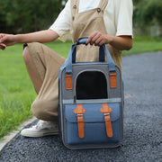 Outdoor Portable Shoulder Pet Backpack Handheld Foldable Breathable Cat Bag(Style 6 Orange)