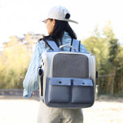 Breathable Square Cat Backpack Foldable Outdoor Portable Pet Bag(Model 4 Blue)