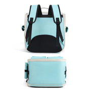 Breathable Square Cat Backpack Foldable Outdoor Portable Pet Bag(Model 4 Blue)