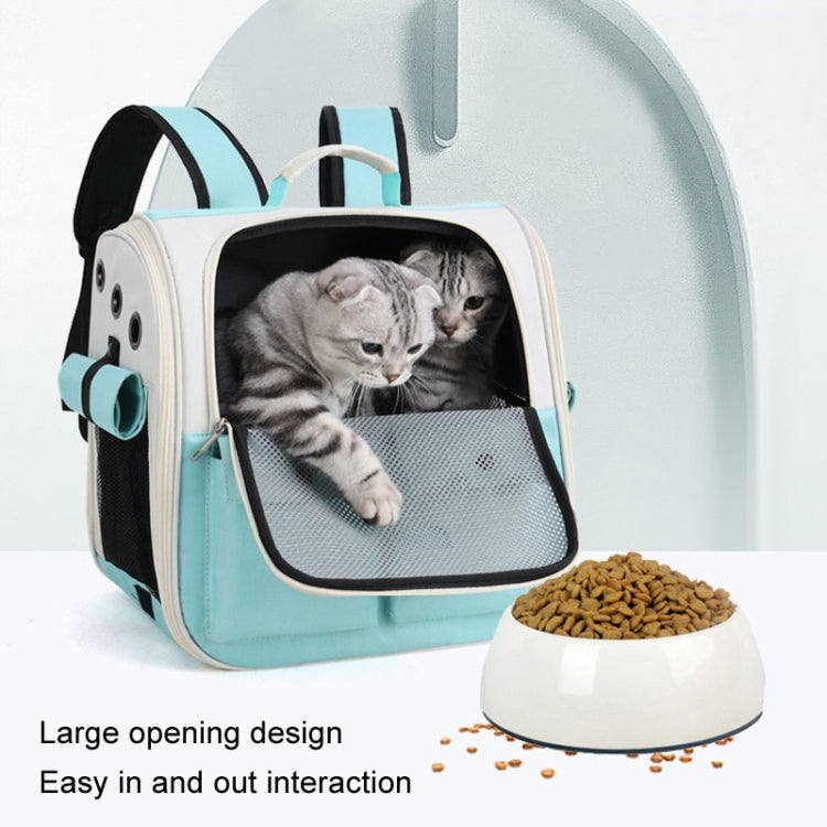 Breathable Square Cat Backpack Foldable Outdoor Portable Pet Bag(Model 4 Gray)