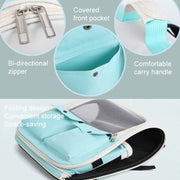 Breathable Square Cat Backpack Foldable Outdoor Portable Pet Bag(Model 4 Blue)