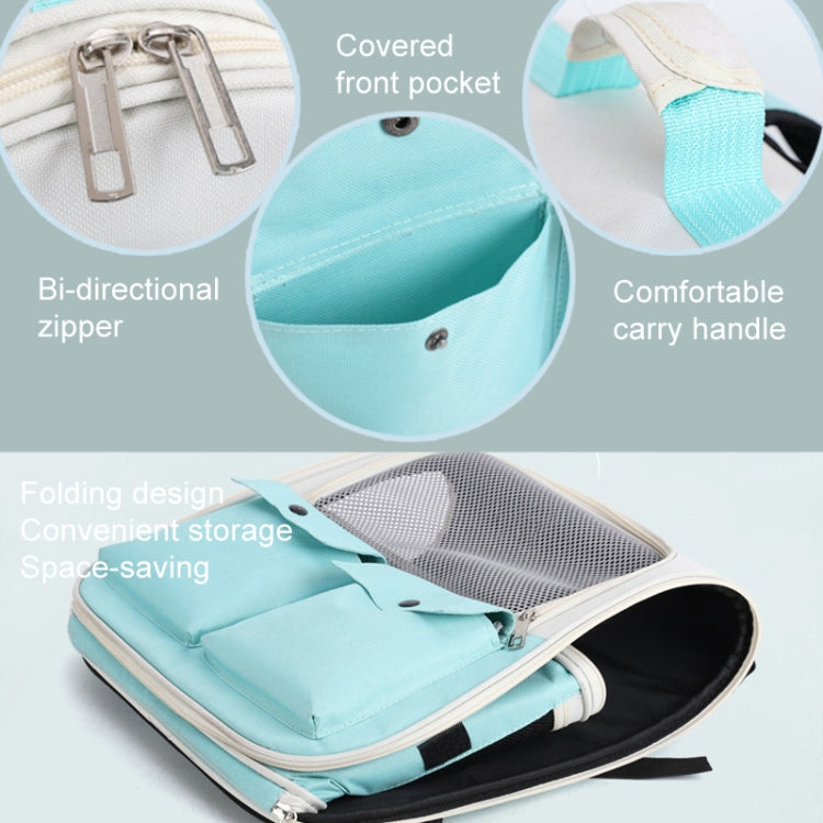 Breathable Square Cat Backpack Foldable Outdoor Portable Pet Bag(Model 4 Pink)