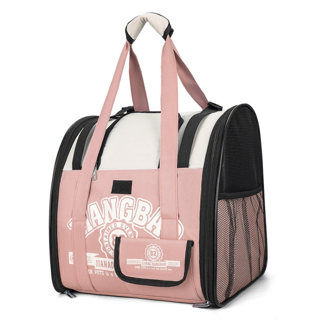 Simple Contrasting Pet Backpack Space Capsule Cat Bag Shoulder Dog Bag(Model 5 Pink)