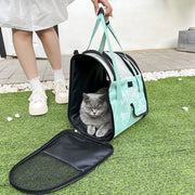 Simple Contrasting Pet Backpack Space Capsule Cat Bag Shoulder Dog Bag(Model 5 Green)
