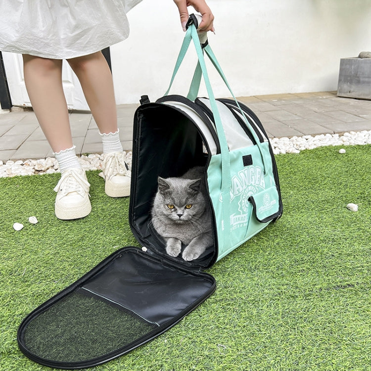 Simple Contrasting Pet Backpack Space Capsule Cat Bag Shoulder Dog Bag(Model 5 Green)