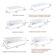 Computer Monitor Elevated Bracket Desk Wrought Iron Rack Organizer, Spec: Deepen Dual Layer