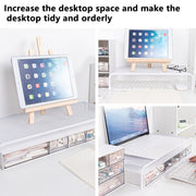 Computer Monitor Elevated Bracket Desk Wrought Iron Rack Organizer, Spec: Deepen Dual Layer