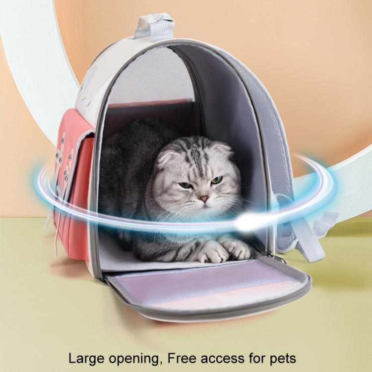 Outdoor Cat Backpack Large Capacity Breathable Pet Bag(Model 7 Pink)