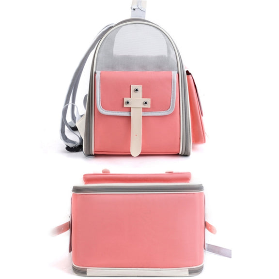 Outdoor Cat Backpack Large Capacity Breathable Pet Bag(Model 7 Pink)