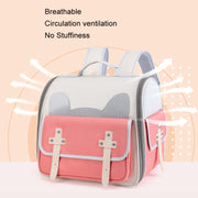 Outdoor Cat Backpack Large Capacity Breathable Pet Bag(Model 7 Pink)