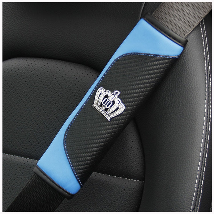 Car Seat Belt Cover Carbon Fiber Leather Auto Seat Shoulder Protection, Style: Crown Wine Red - Seat Belts & Padding by PMC TechLife | Online Shopping South Africa | PMC TechLife | Buy Now Pay Later Mobicred
