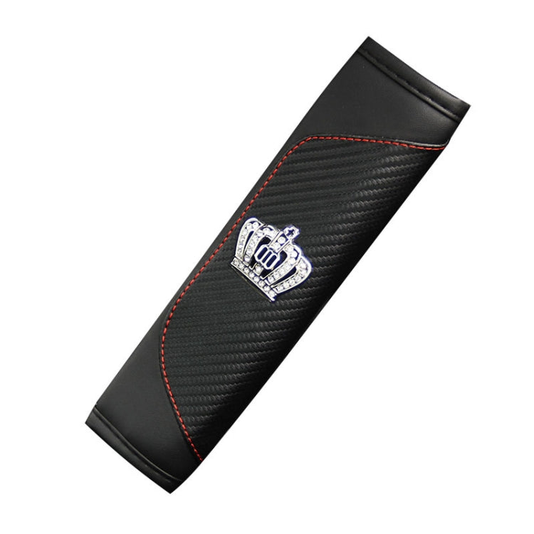 Car Seat Belt Cover Carbon Fiber Leather Auto Seat Shoulder Protection, Style: Crown Black - free shipping - PMC TechLife - Order now!